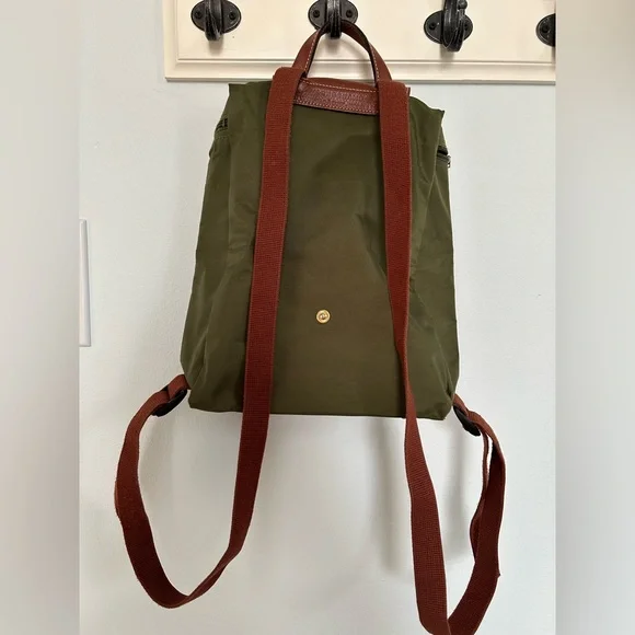 Longchamp Olive and Brown Backpack - Picture 4 of 11